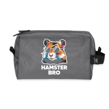 Witziges Design für Hamsterliebhaber - Recycelte Kulturtasche - Anthrazit - Vorne