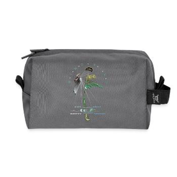 Kitesurfer Palme - Recycled Toiletry Zip Bag - anthracite - Front