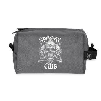 Spooky Club Crânes en niveaux de gris et peau de serpent - Trousse de toilette en tissu recyclé - anthracite - Devant