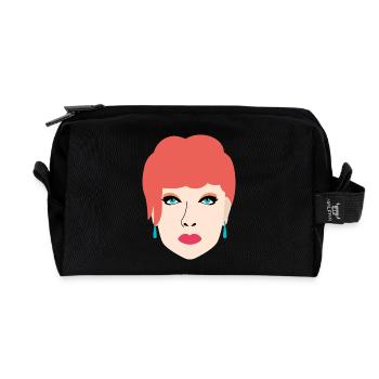 Pretty portrait with red hair - Recycled Toiletry Zip Bag - black - Front