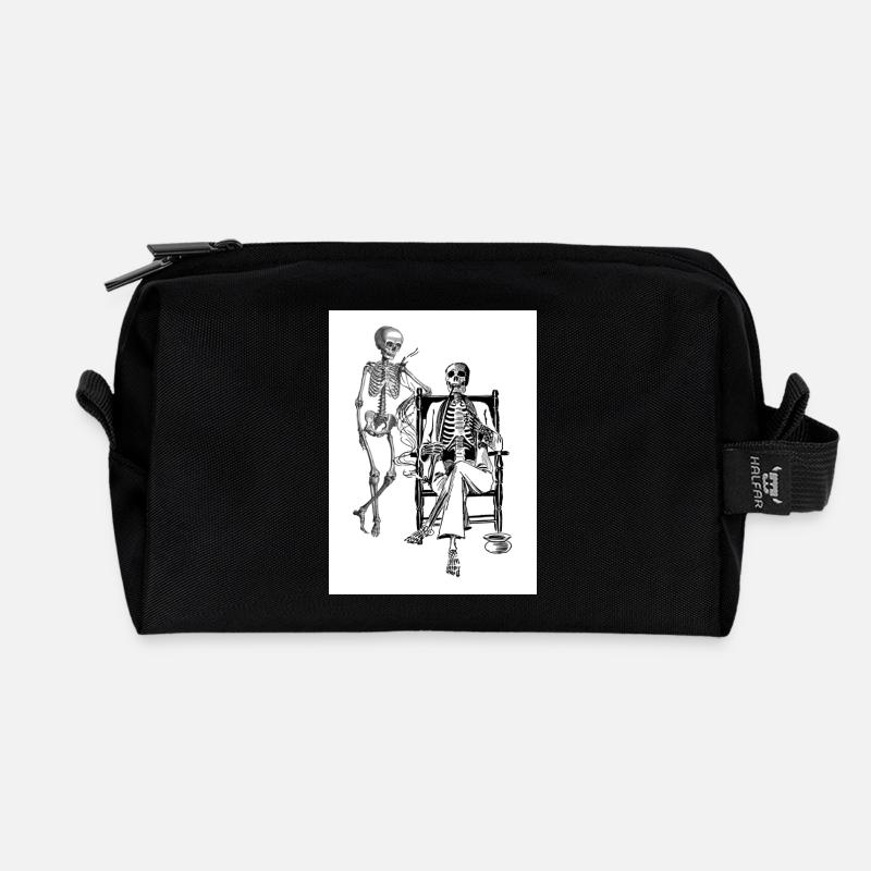 Skeleton - Recycled Toiletry Zip Bag - black