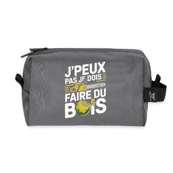 I can't I have to make wood - Recycled Toiletry Zip Bag - anthracite - Front