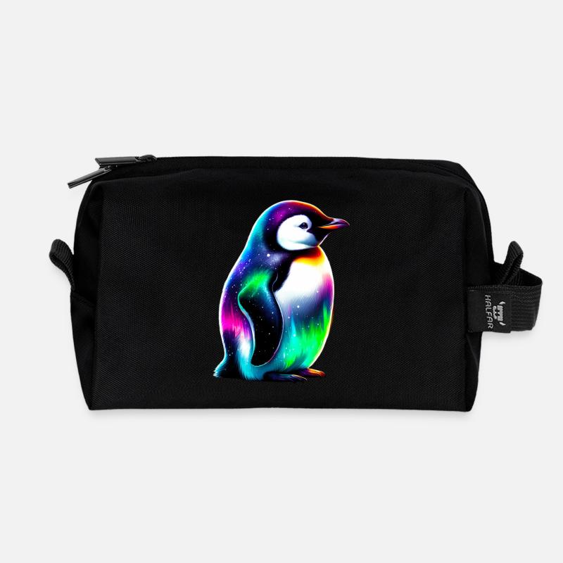 Pinguin - Recycelte Kulturtasche - Schwarz