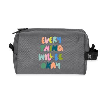 everything will be okay - Recycled Toiletry Zip Bag - anthracite - Front