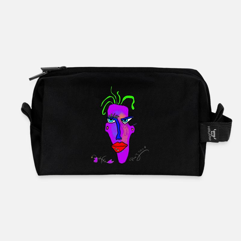 Maske neon - Recycelte Kulturtasche - Schwarz