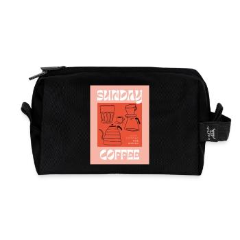 Sonntagskaffee | langsames Tropfen, feines Nippen - Recycelte Kulturtasche - Schwarz - Vorne