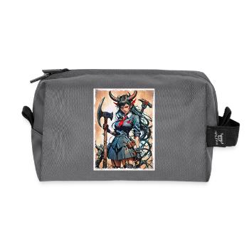 Here comes Trouble - Recycled Toiletry Zip Bag - anthracite - Front