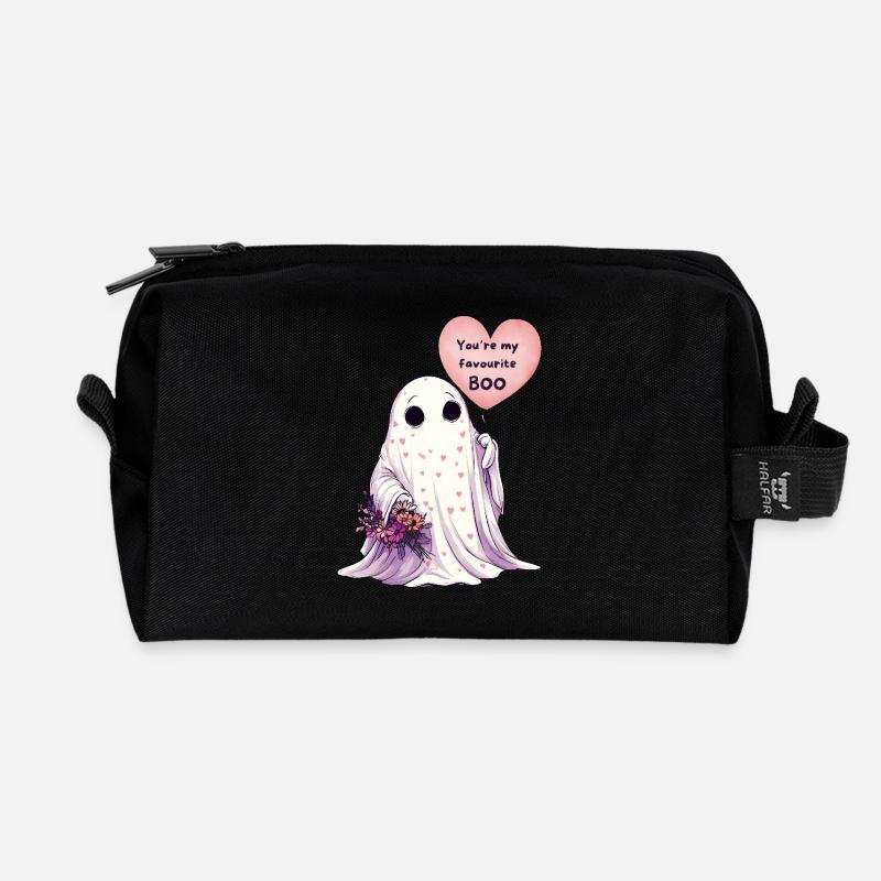 Valentinstags Geist | Niedlich | Geschenk - Recycelte Kulturtasche - Schwarz