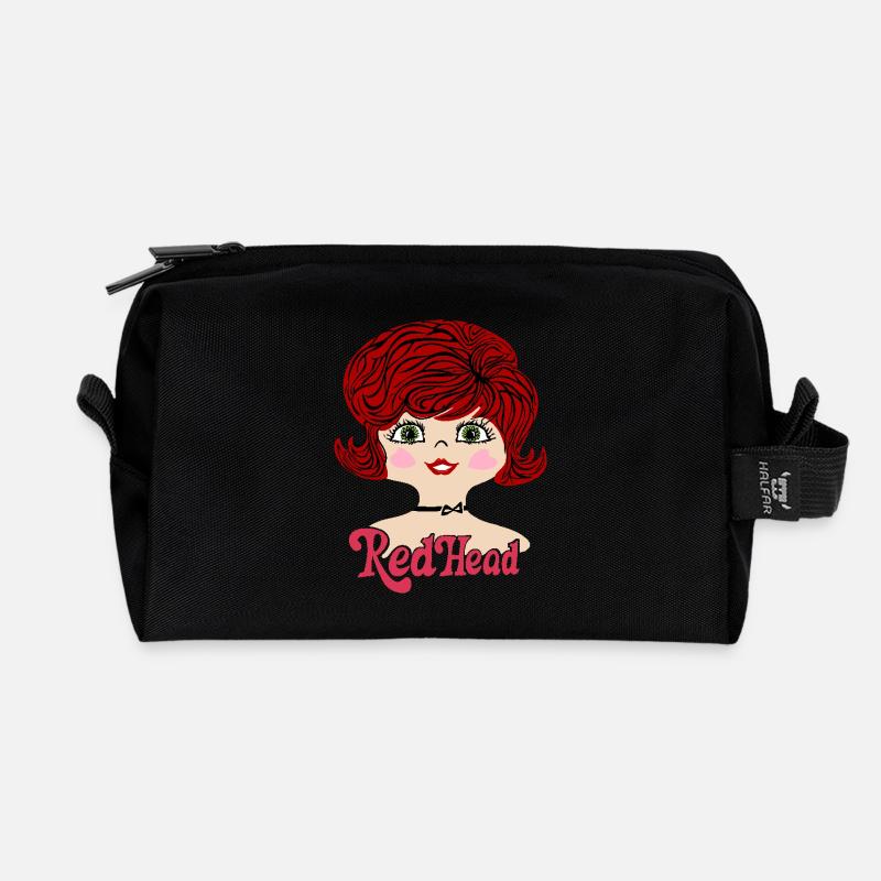 RedHead Rothaarig Vintage - Recycelte Kulturtasche - Schwarz