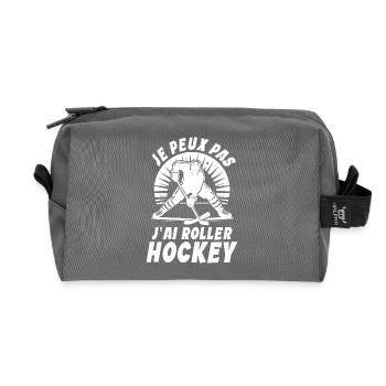 Rollhockey Ich kann nicht haben, ich habe Rollhockey - Recycelte Kulturtasche - Anthrazit - Vorne