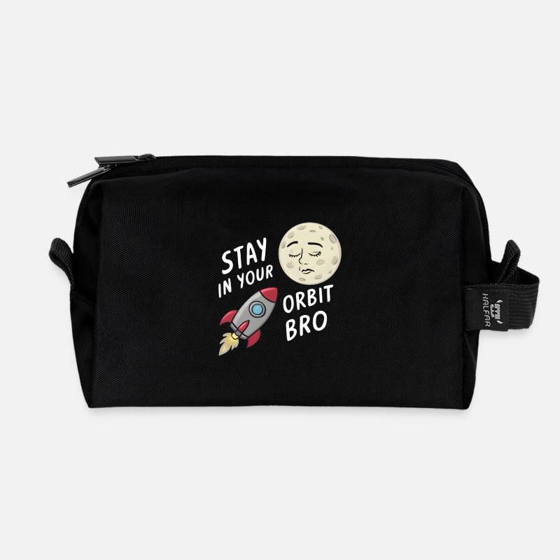Stay in Your Orbit, Bro - Recycled Toiletry Zip Bag - black