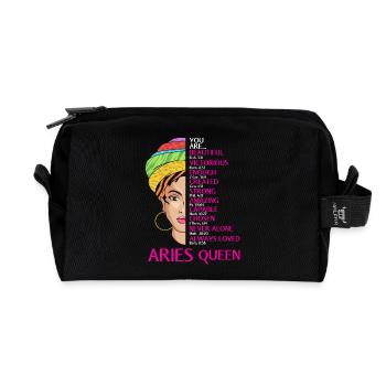 Sternzeichen Widder - Recycelte Kulturtasche - Schwarz - Vorne