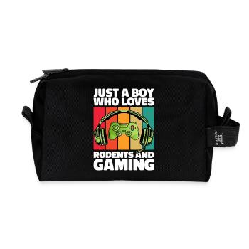 Gamer and Rodents: Video Games and Agile Adventure - Recycled Toiletry Zip Bag - black - Front
