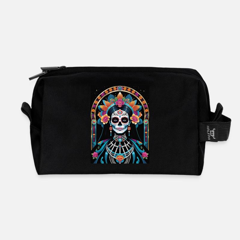 LA CATRINA DELUXE - Recycelte Kulturtasche - Schwarz