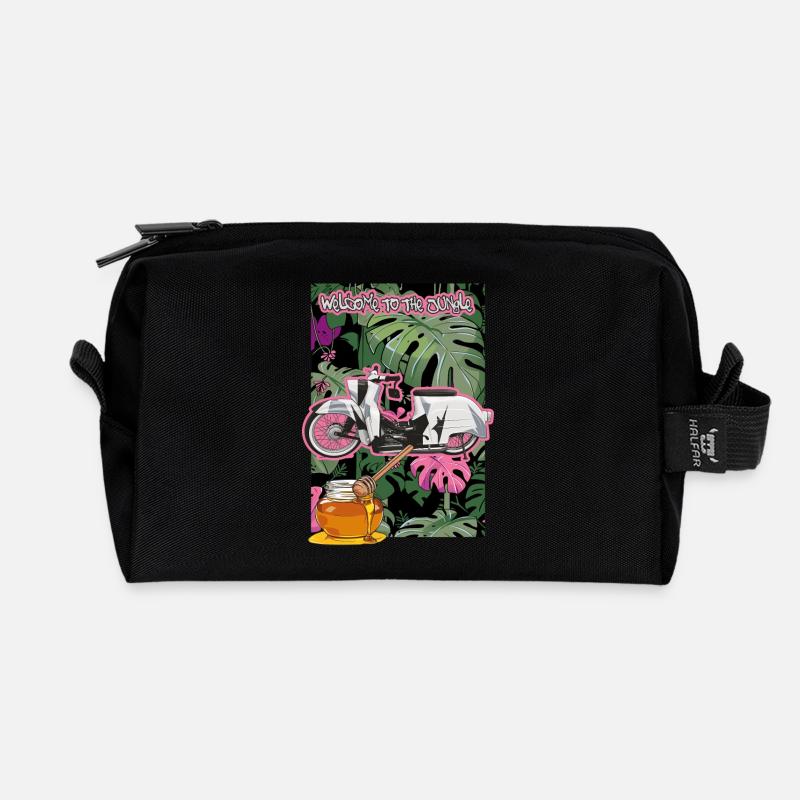 Schwalbe (camouflage) // Illustration - Recycelte Kulturtasche - Schwarz
