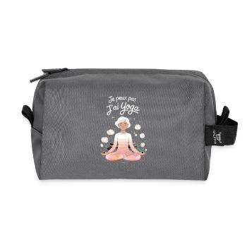 Je peux pas j'ai yoga - Trousse de toilette en tissu recyclé - anthracite - Devant