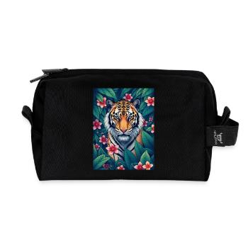 The Tiger never sleep - Recycelte Kulturtasche - Schwarz - Vorne