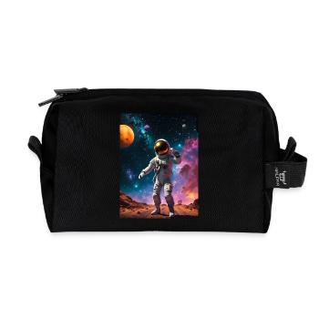 Astronaut - Recycled Toiletry Zip Bag - black - Front
