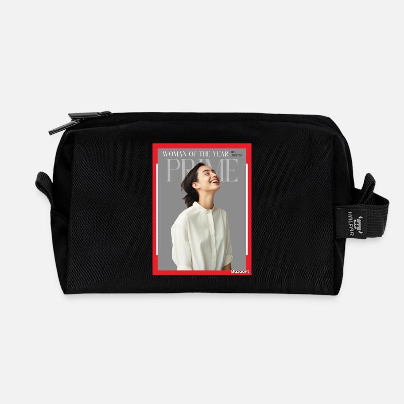 Magazine cover - Recycled Toiletry Zip Bag - black