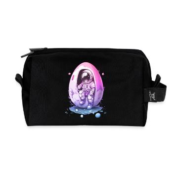 Pâques Pâques Lapin Veille de Pâques Dimanche de Pâques Oeuf de Pâques Printemps - Trousse de toilette en tissu recyclé - noir - Devant