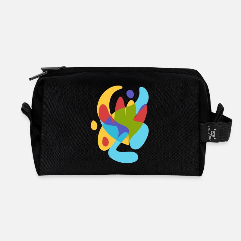 Abstrait Flore tropicale d’été - Trousse de toilette en tissu recyclé - noir
