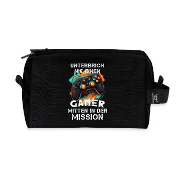Gamer Zocker Gaming Konsole Videospiele lustig - Recycelte Kulturtasche - Schwarz - Vorne