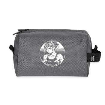 Conception de nageuse de bande dessinée - Swim Girl Design - Trousse de toilette en tissu recyclé - anthracite - Devant