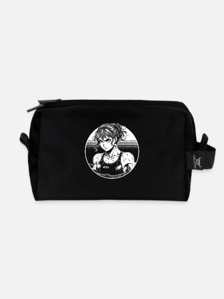 Comic Schwimmerin Design - Schwimm Girl Design - Recycelte Kulturtasche - Schwarz