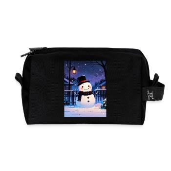 Built with Love - Recycled Toiletry Zip Bag - black - Front