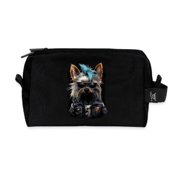 Punk Yorkshire Terrier - Recycled Toiletry Zip Bag - black - Front