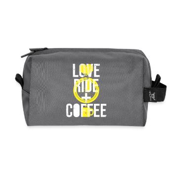 Love Ride Kaffee Grafikdesign Radsport-Enthusiasten - Recycelte Kulturtasche - Anthrazit - Vorne