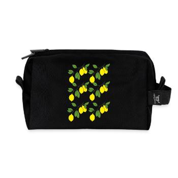 zitronenzweige - Recycelte Kulturtasche - Schwarz - Vorne