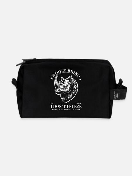 Wollnashorn - Ich friere nicht und Eiszeit Design - Recycelte Kulturtasche - Schwarz