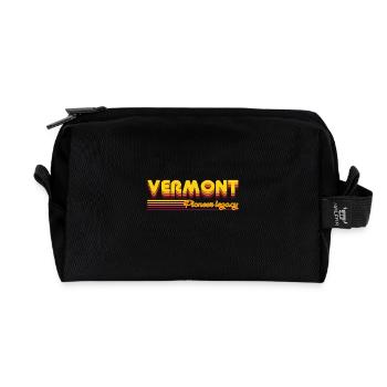 cool Vermont USA states design - Recycled Toiletry Zip Bag - black - Front