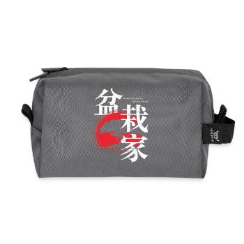 Japanese Style Bonsai, Bonsai Art Illustrations - Recycled Toiletry Zip Bag - anthracite - Front