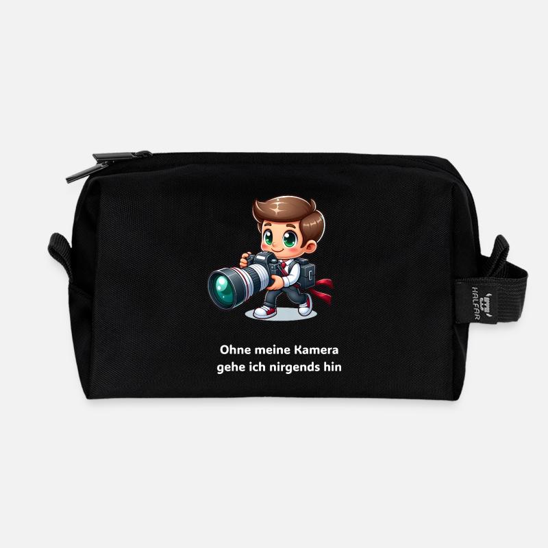 Hobby Photographer - Recycled Toiletry Zip Bag - black