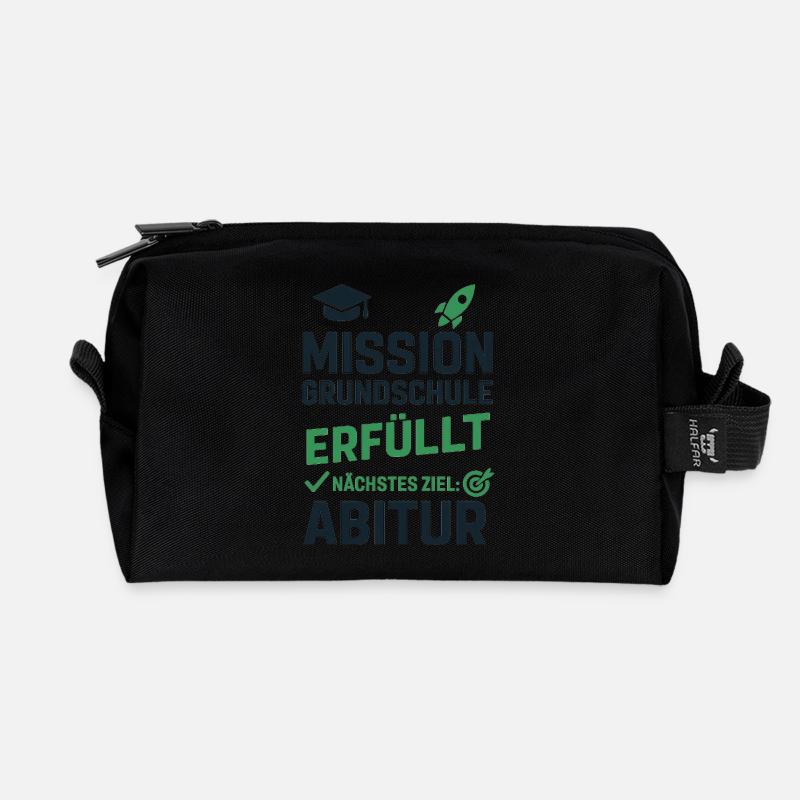 Tschüss Grundschule,Hallo Zukunft - Recycelte Kulturtasche - Schwarz
