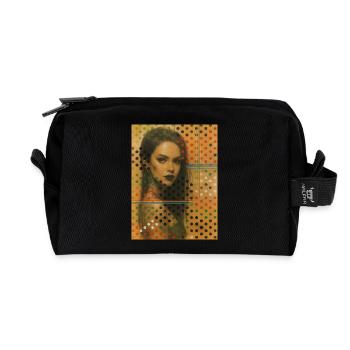 Italie femme pop art point omikly portrait graff - Trousse de toilette en tissu recyclé - noir - Devant