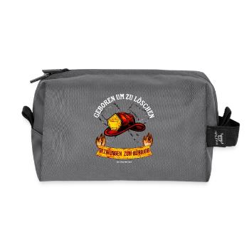 Born to Delete – Office Job Edition - Recycled Toiletry Zip Bag - anthracite - Front