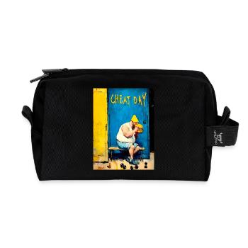 "Cheat Day" by van Gogh - Recycled Toiletry Zip Bag - black - Front