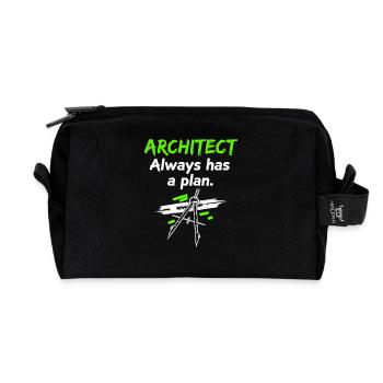 Architekt hat immer einen Plan – Lustiger Spruch - Recycelte Kulturtasche - Schwarz - Vorne