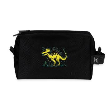 Fantastic Yellow Dinosaur – Pour les fans de dinosaures - Trousse de toilette en tissu recyclé - noir - Devant