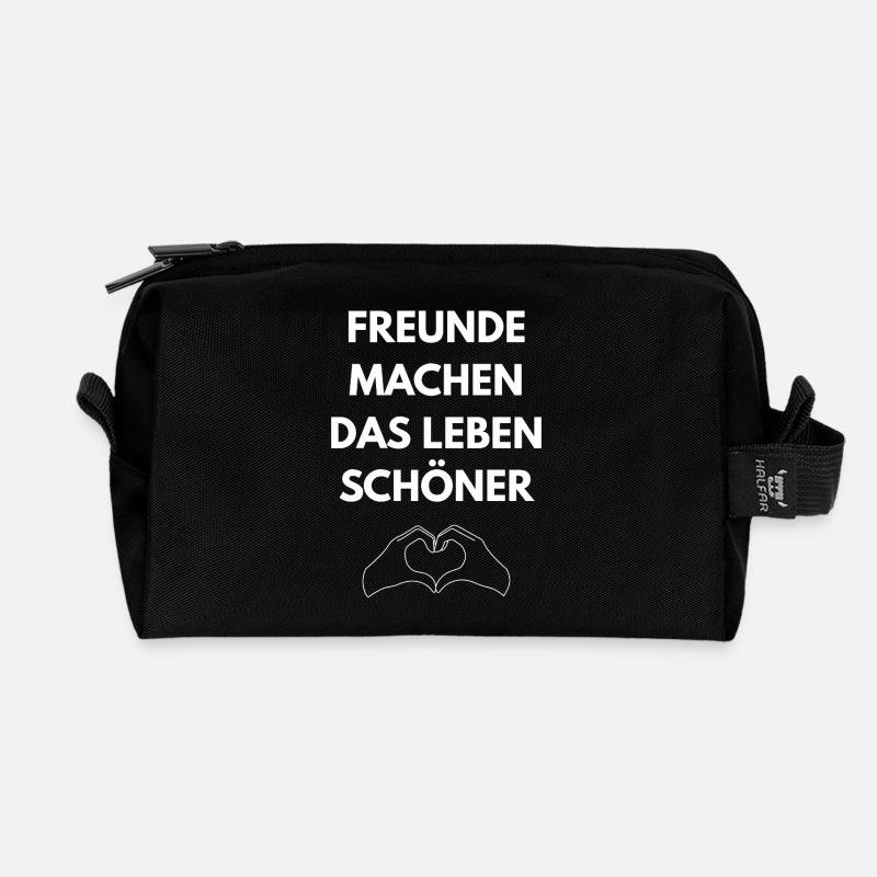 Freundschaft - Recycelte Kulturtasche - Schwarz