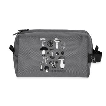 Forest Gems – Botanical Wild Mushroom Composition - Recycled Toiletry Zip Bag - anthracite - Front