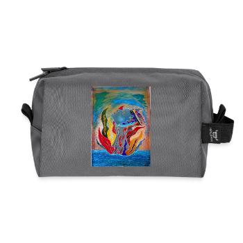 Colorful Maritime Dream - Recycled Toiletry Zip Bag - anthracite - Front