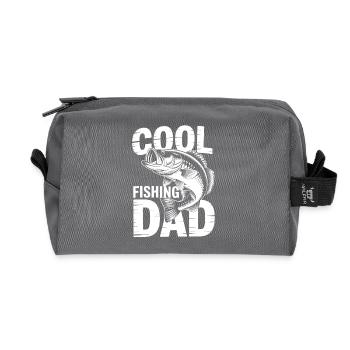 Motif poisson pour les papas cool - Trousse de toilette en tissu recyclé - anthracite - Devant