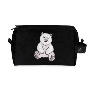 Luxuriöses Bär T-Shirt – minimalistischer Streetwear-Stil - Recycelte Kulturtasche - Schwarz - Vorne
