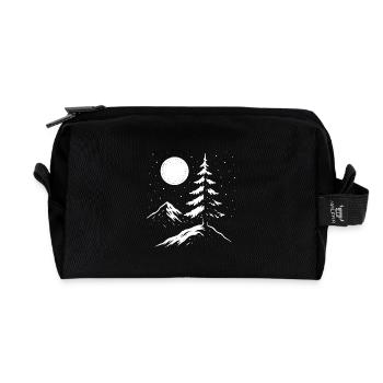 Winter Landscape Design – Frosty Beauty - Recycled Toiletry Zip Bag - black - Front