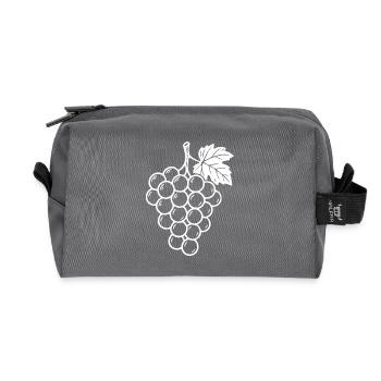 Weintrauben Design – Fruchtig & Stilvoll - Recycelte Kulturtasche - Anthrazit - Vorne