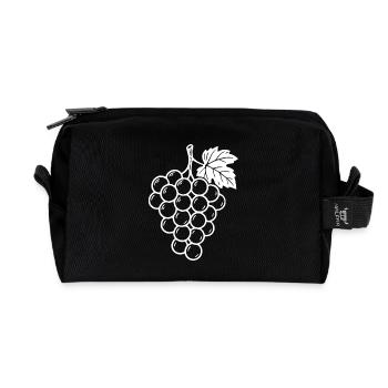 Weintrauben Design – Fruchtig & Stilvoll - Recycelte Kulturtasche - Schwarz - Vorne